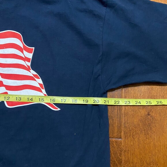 Alore Vintage Single Stitch DIA USA Flag Navy Blue T-Shirt Men's Size Large - Picture 7 of 8